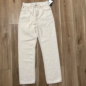 Re/Done 90s Crop Low Slung Rinsed Birch Size 25 NWT